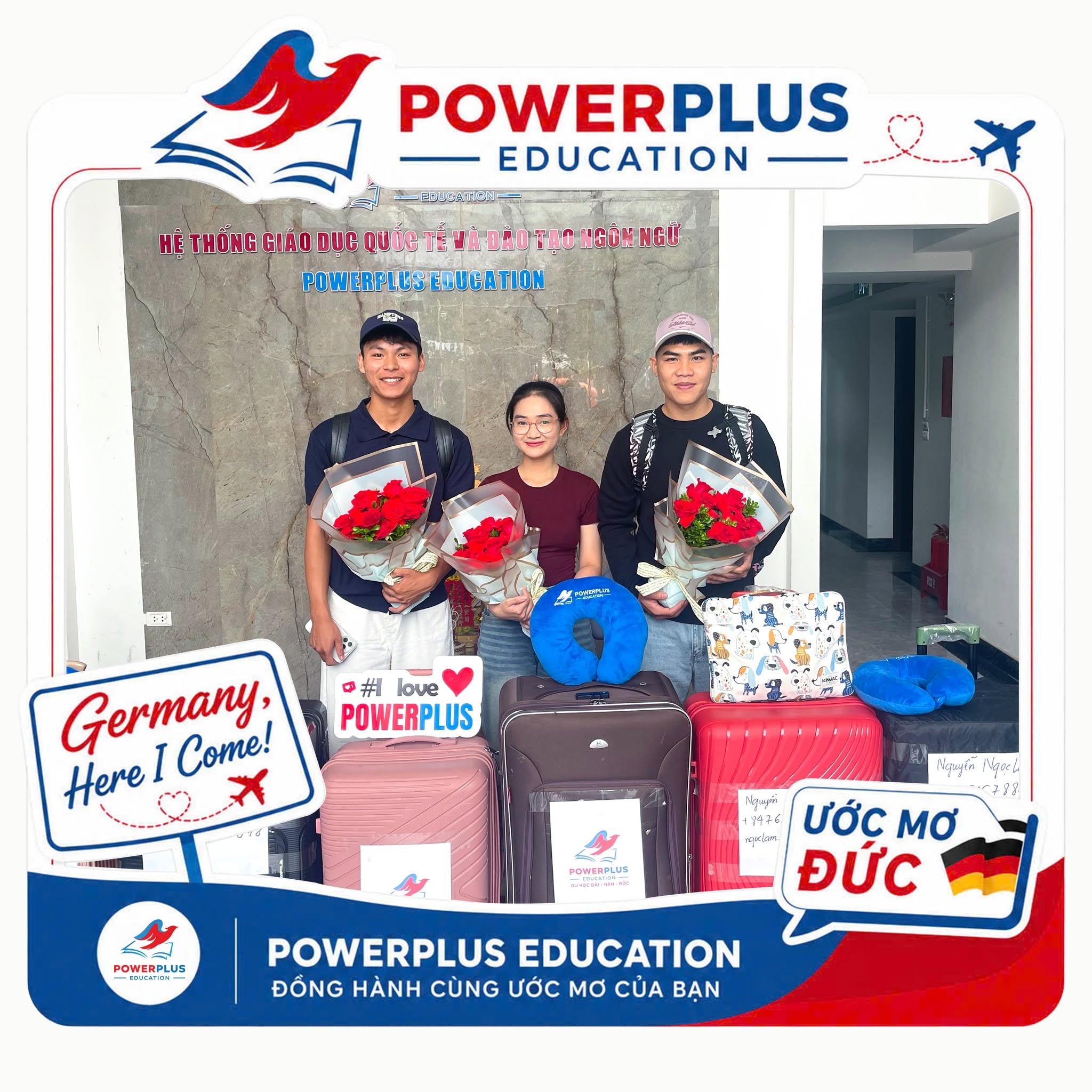 Chúc mừng 3 học viên PowerPlus chính thức sang Đức – Ba ước mơ cùng cất cánh