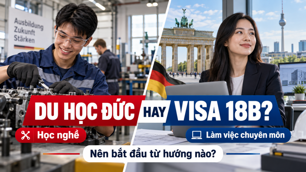 Ảnh minh họa so sánh du học Đức để học nghề và Visa 18B để làm việc chuyên môn