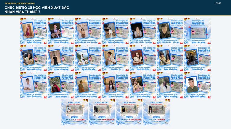 Collage đủ 25 học viên xuất sắc nhận visa tháng 7